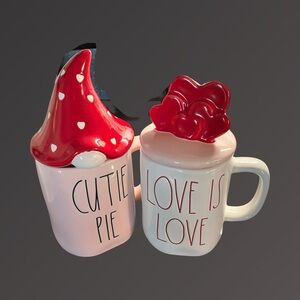 NWOT Rae Dunn Artisan Collection Cutie Pie Gnome or Love is Love Hearts Mugs